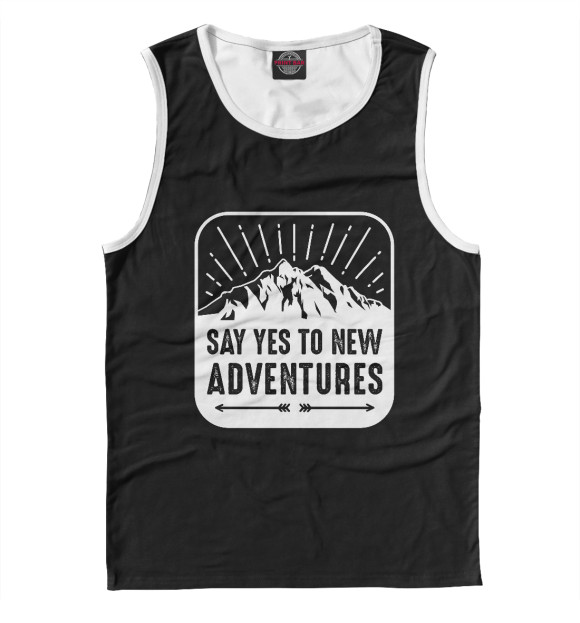 Майка для мальчика с изображением Say yes to new adventures цвета Белый