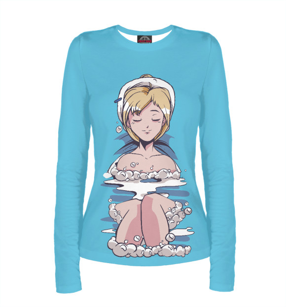 Женский лонгслив с изображением Anime girl цвета Белый