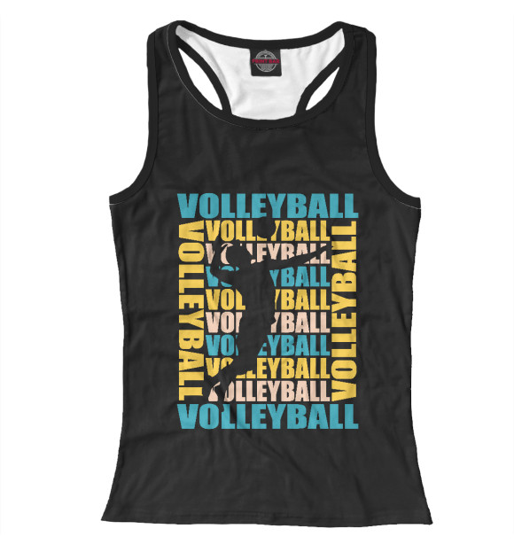 Женская майка-борцовка с изображением Volleyball цвета Белый