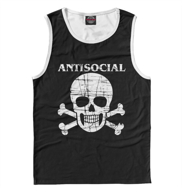 Майка для мальчика с изображением Antisocial цвета Белый