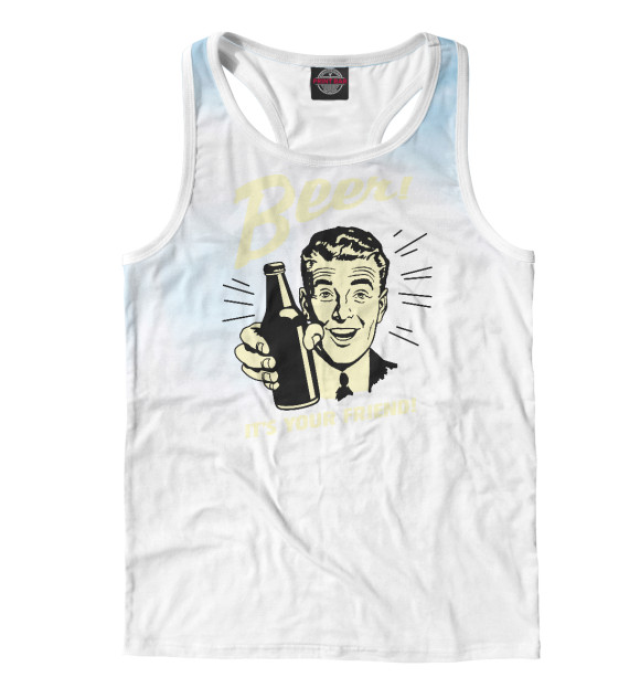 Мужская майка-борцовка с изображением Beer! It's Your Friend! цвета Белый