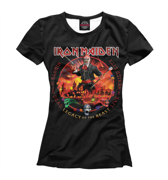 Футболка для девочек с изображением Iron Maiden цвета Белый