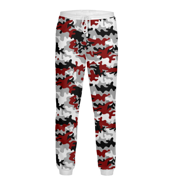 Мужские спортивные штаны с изображением Хаки - красный цвета Белый