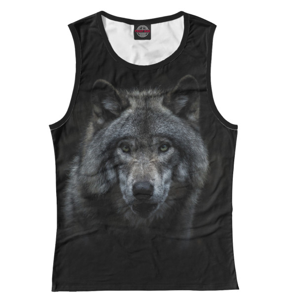 Майка для девочки с изображением Волк цвета Белый