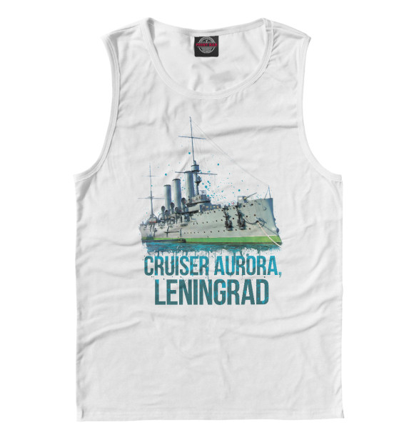 Майка для мальчика с изображением Крейсер Аврора цвета Белый