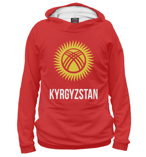 Худи для девочки с изображением Киргизстан цвета Белый