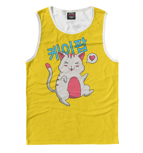 Майка для мальчика с изображением K-POP cat цвета Белый