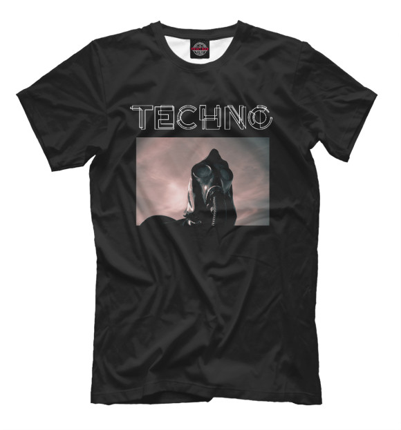 Мужская футболка с изображением TECHNO BUUZ цвета Белый