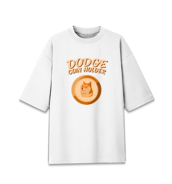 Женская футболка оверсайз с изображением Dodge Coin Holder цвета Белый