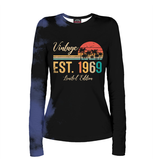 Женский лонгслив с изображением Vintage Est. 1969 цвета Белый
