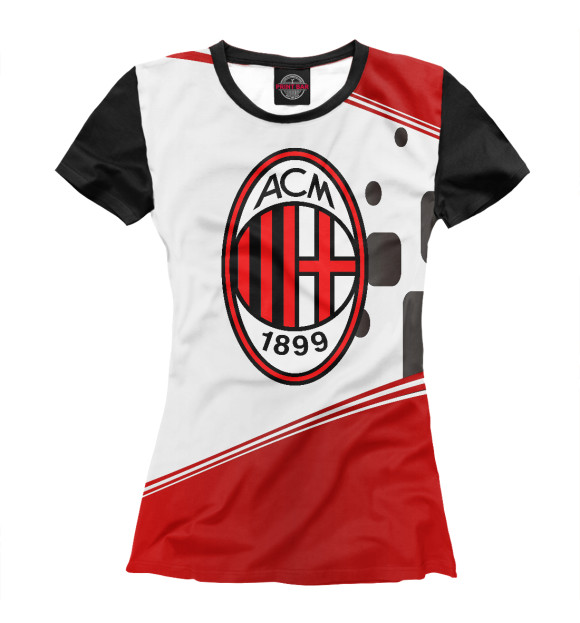 Футболка для девочек с изображением FC Milan / Милан цвета Белый