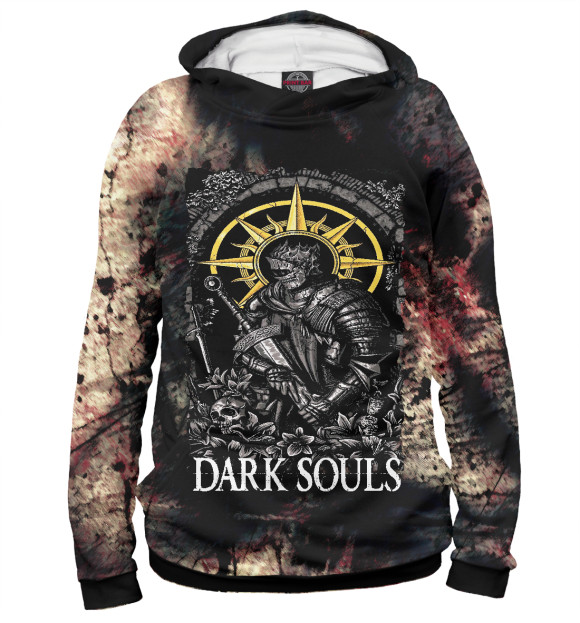 Женское худи с изображением DARKSOULS цвета Белый