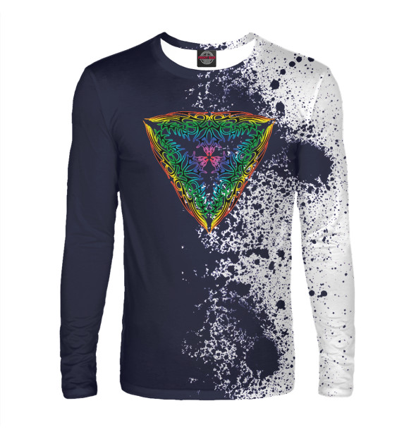 Мужской лонгслив с изображением Neon Tribal цвета Белый
