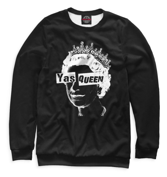 Мужской свитшот с изображением Yas Queen цвета Белый