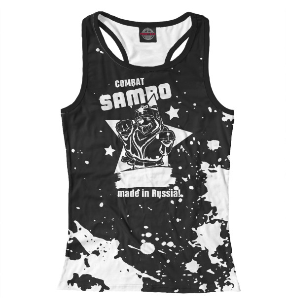 Женская майка-борцовка с изображением Combat Sambo цвета Белый