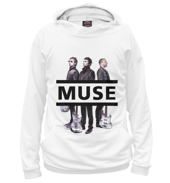 Женское худи с изображением Muse цвета Белый
