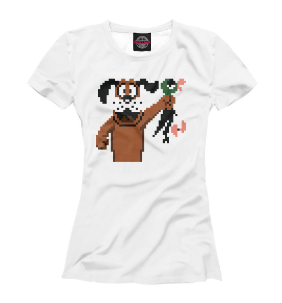 Футболка для девочек с изображением Duck Hunt - The Dog цвета Белый
