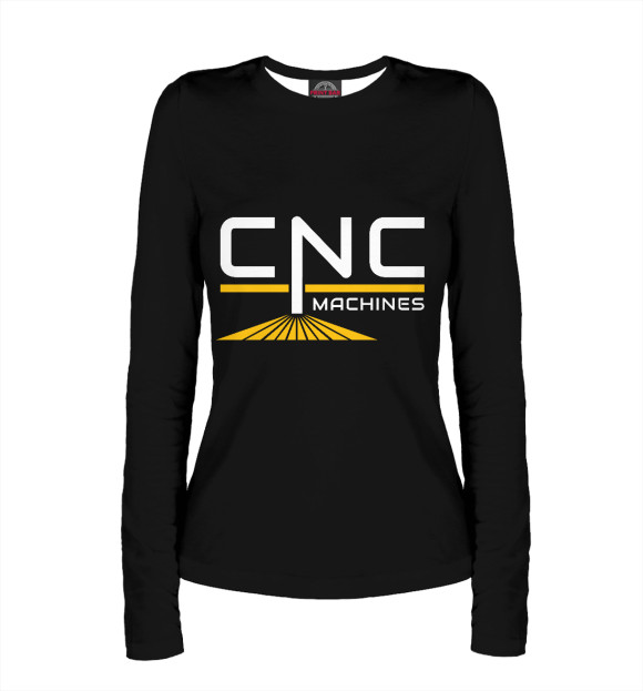 Женский лонгслив с изображением CNC machines цвета Белый
