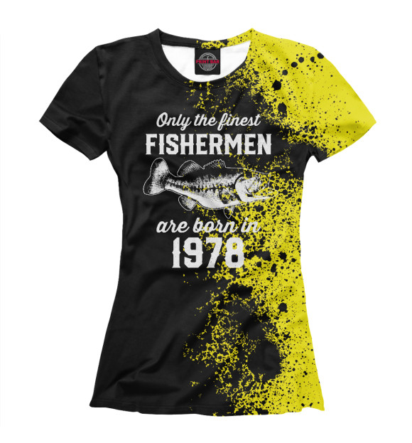 Женская футболка с изображением Fisherman in 1978 цвета Белый