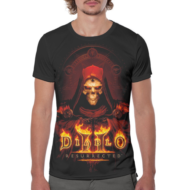 Мужская футболка с изображением Diablo II: Resurrected цвета Белый