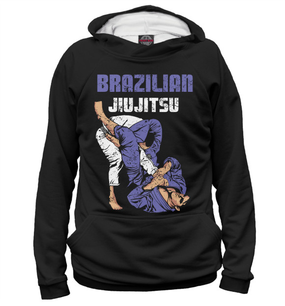 Худи для девочки с изображением BRAZILIAN JIU-JITSU цвета Белый
