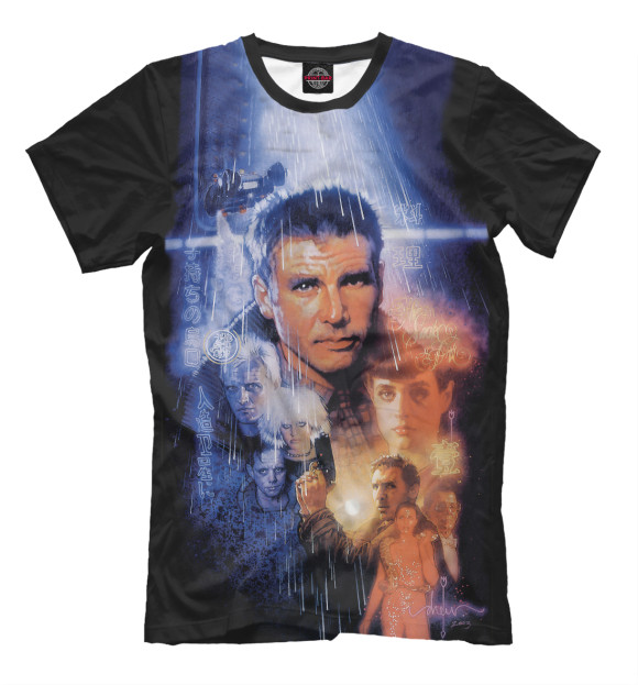 Футболка для мальчиков с изображением Бегущий по лезвию цвета Белый