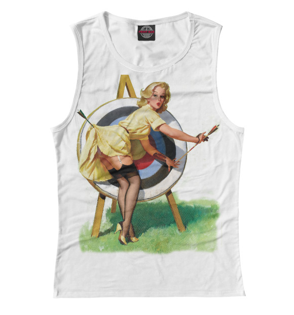 Майка для девочки с изображением Пинап стрелочница цвета Белый