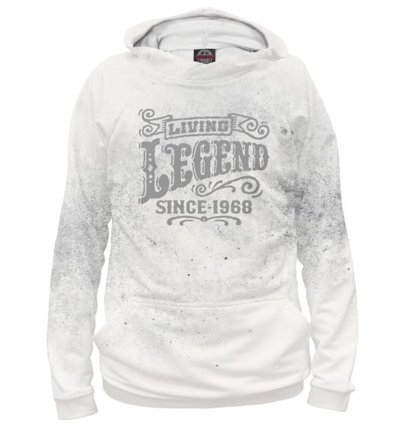 Женское худи с изображением Living Legend Since 1968 цвета Белый