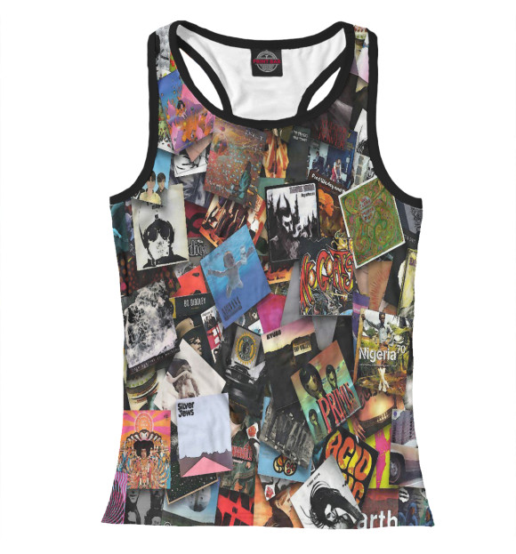 Женская майка-борцовка с изображением Рок постеры цвета Белый