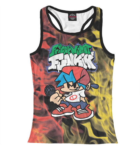 Женская майка-борцовка с изображением Friday Night Funkin Boy цвета Белый