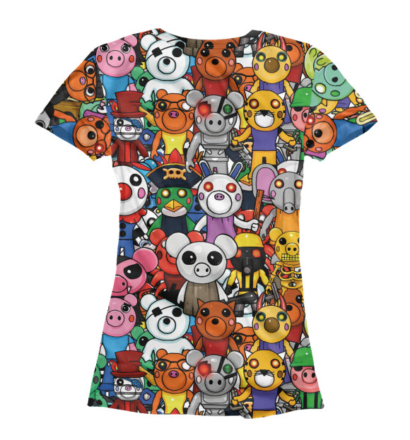 Женская футболка с изображением Roblox Piggy цвета Белый