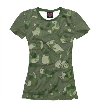 Женская футболка Камуфляж с котиками