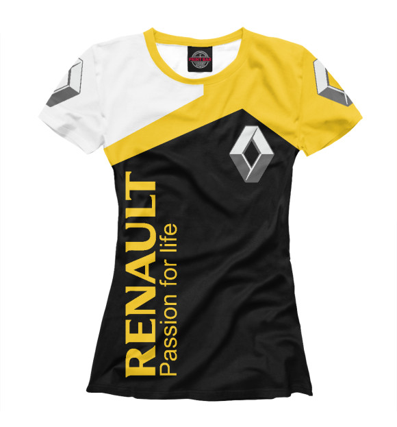 Женская футболка с изображением Рено \ Renault цвета Белый