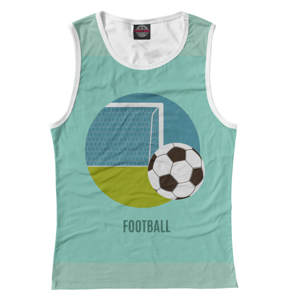 Женская майка с изображением Футбол цвета Белый