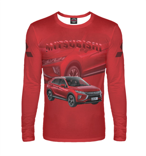 Мужской лонгслив с изображением Mitsubishi цвета Белый