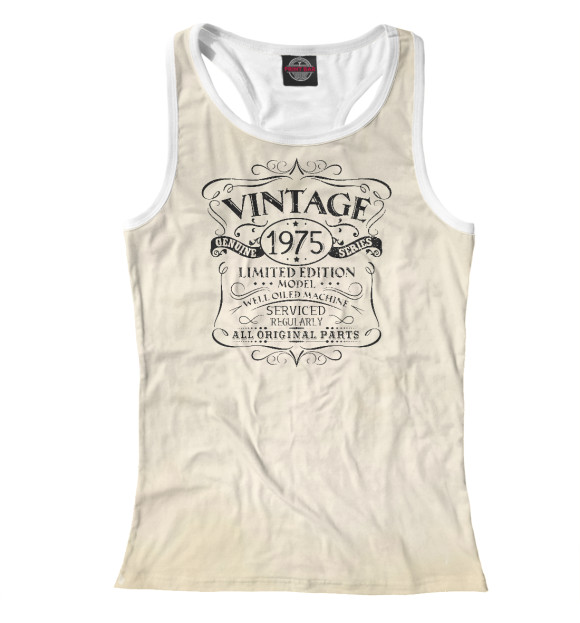 Женская майка-борцовка с изображением Vintage 1975 цвета Белый
