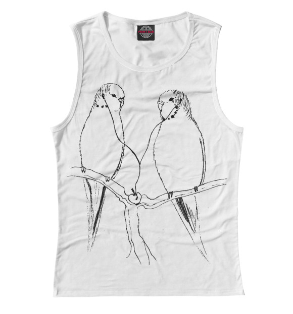 Майка для девочки с изображением Попугайчики цвета Белый