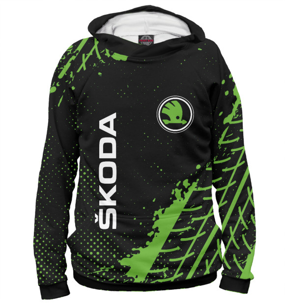 Женское худи с изображением Skoda / Шкода цвета Белый