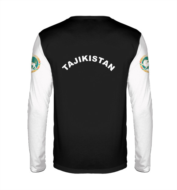 Мужской лонгслив с изображением Tajikistan цвета Белый
