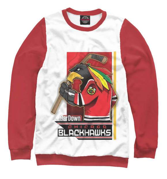 Свитшот для девочек с изображением Chicago Blackhawks цвета Белый