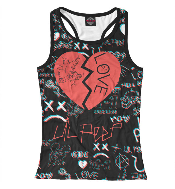 Женская майка-борцовка с изображением Lil Peep цвета Белый