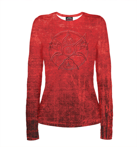 Женский лонгслив с изображением Алхимия цвета Белый