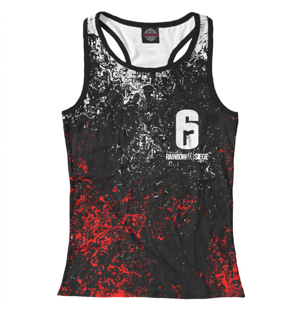 Женская майка-борцовка с притом Rainbow Six Siege цвета Белый Женская майка-борцовка с изображением Rainbow Six Siege цвета Белый