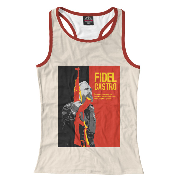 Женская майка-борцовка с изображением Куба цвета Белый