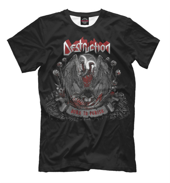 Мужская футболка с изображением Destruction цвета Белый