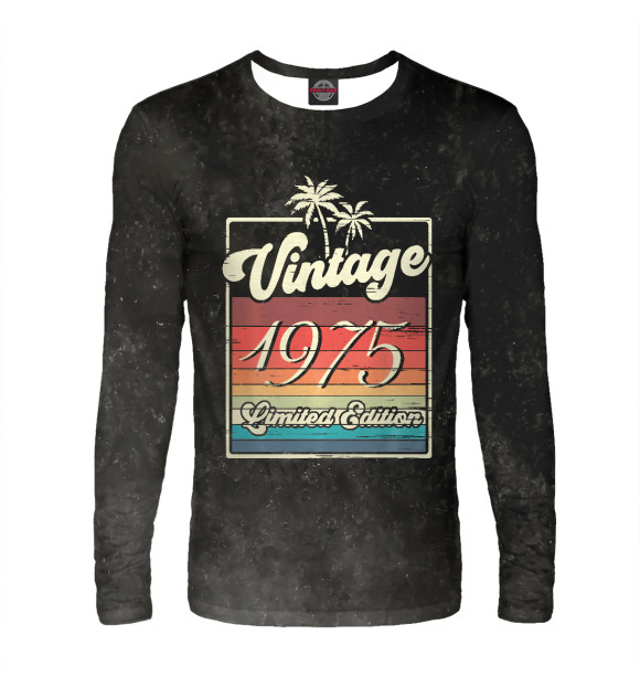 Мужской лонгслив с изображением Vintage 1975 Retro цвета Белый