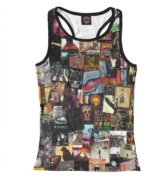 Женская майка-борцовка с изображением Rock цвета Белый