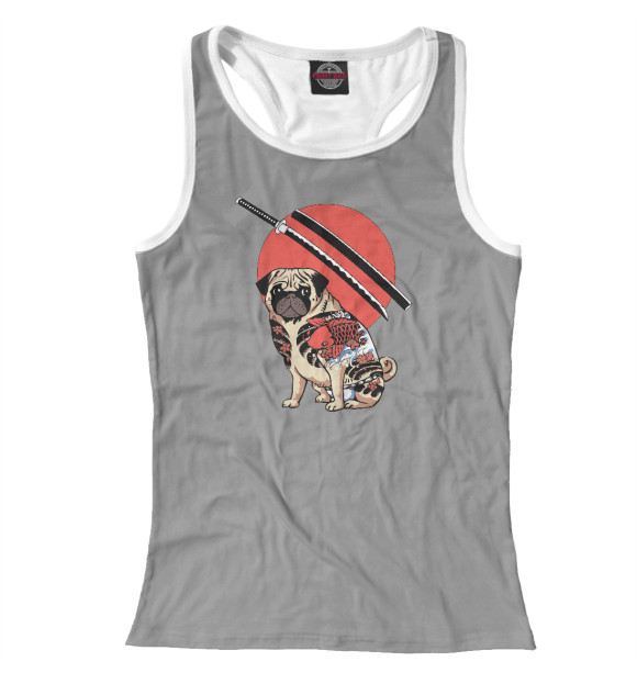 Женская майка-борцовка с изображением Yakuza цвета Белый