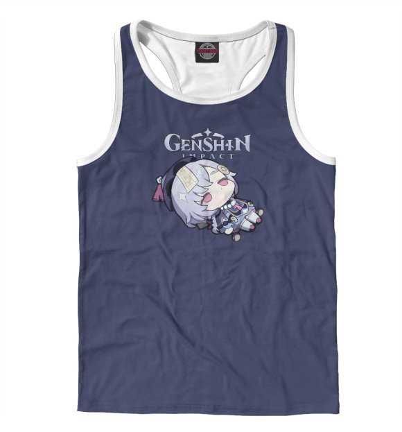 Мужская майка-борцовка с изображением Qi Qi цвета Белый