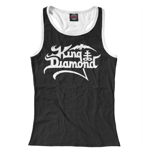 Женская майка-борцовка с изображением King diamond цвета Белый